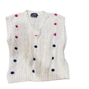 Vintage Boxy Fit Sweater Vest 80s 90s Ladies Petitie Large
